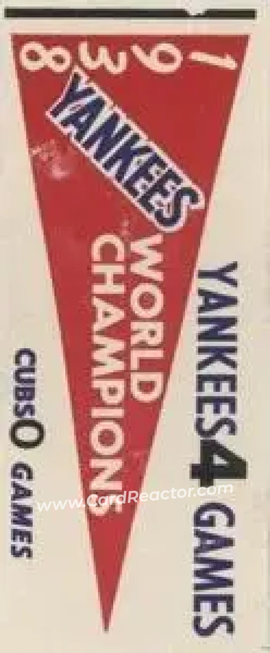 1961 Fleer Baseball Greats (F418-3) - World Series Pennant Stickers #NNO - 1938 World Series - New York Yankees - New York Yankees - Front