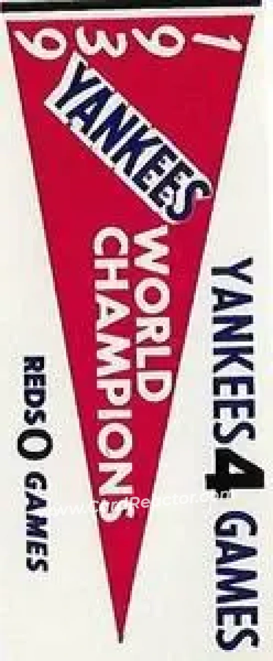 1961 Fleer Baseball Greats (F418-3) - World Series Pennant Stickers #NNO - 1939 World Series - New York Yankees - New York Yankees - Front