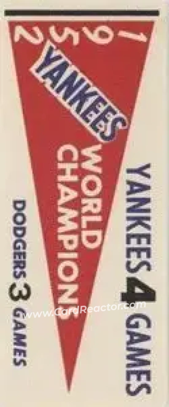 1961 Fleer Baseball Greats (F418-3) - World Series Pennant Stickers #NNO - 1952 World Series - New York Yankees - New York Yankees - Front