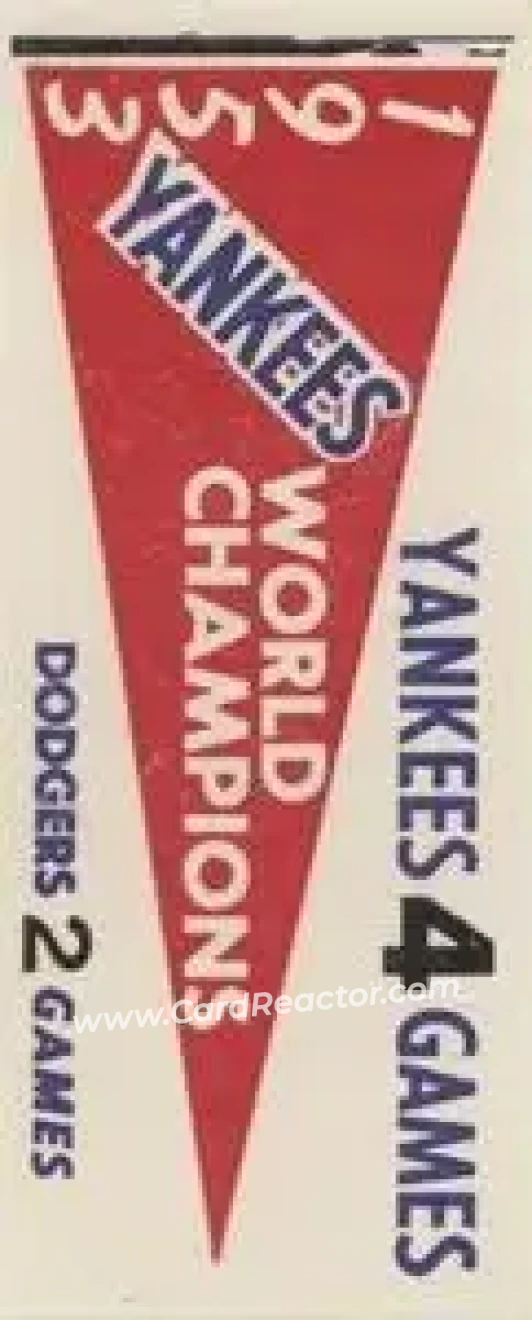 1961 Fleer Baseball Greats (F418-3) - World Series Pennant Stickers #NNO - 1953 World Series - New York Yankees - New York Yankees - Front