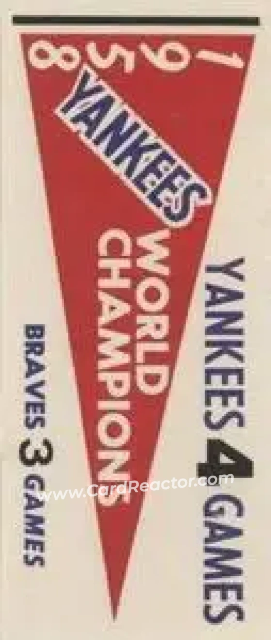 1961 Fleer Baseball Greats (F418-3) - World Series Pennant Stickers #NNO - 1958 World Series - New York Yankees - New York Yankees - Front