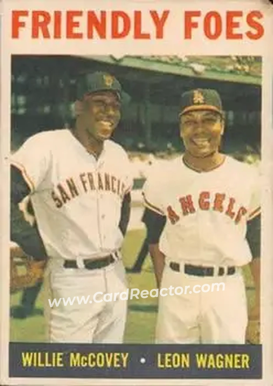 1964 Topps Venezuelan #41 - Friendly Foes (Willie McCovey - Leon Wagner) CPC - San Francisco Giants - Los Angeles Angels - Front