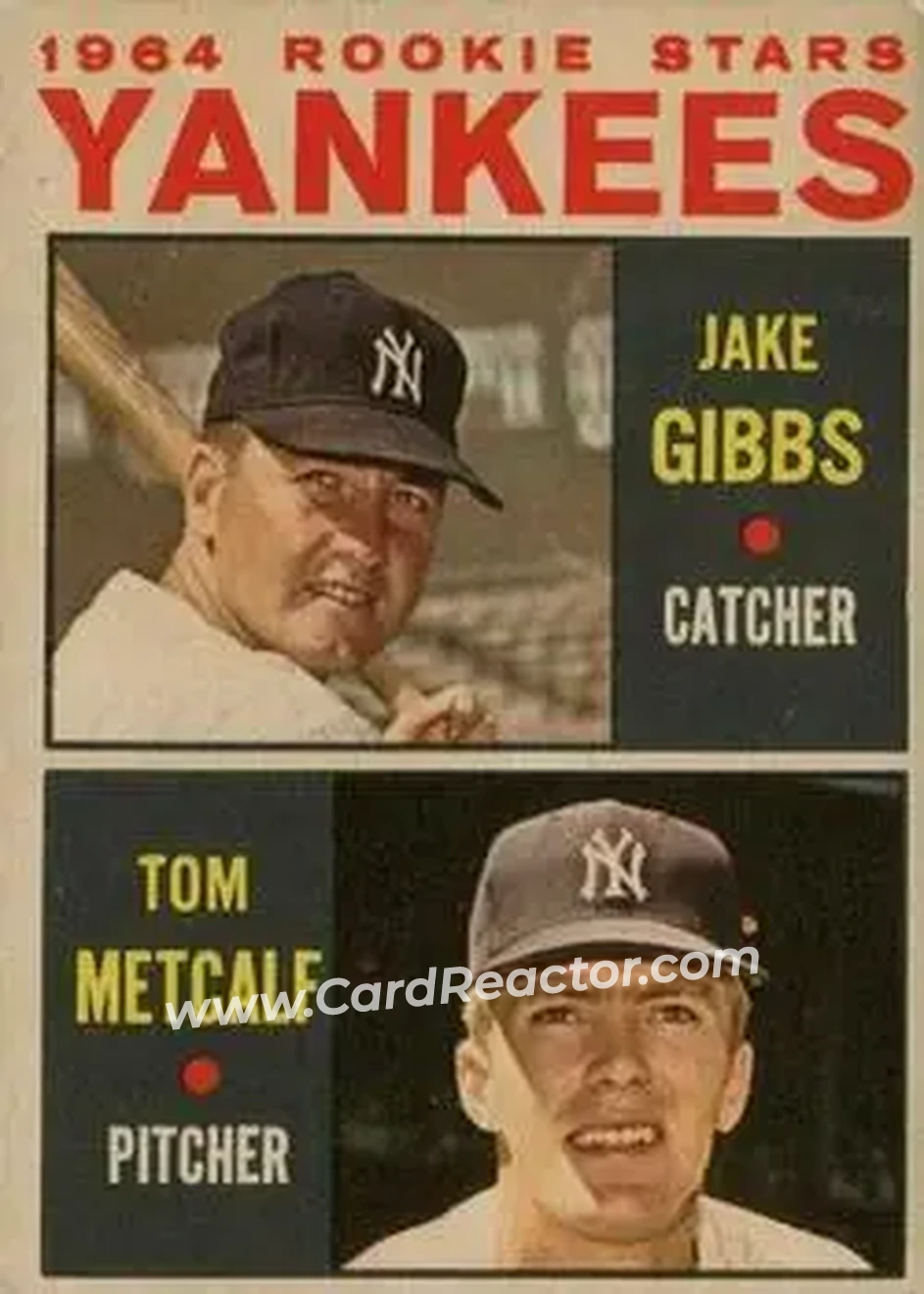1964 Topps Venezuelan #281 - Yankees 1964 Rookie Stars (Jake Gibbs - Tom Metcalf) RS, RC - New York Yankees - New York Yankees - Front