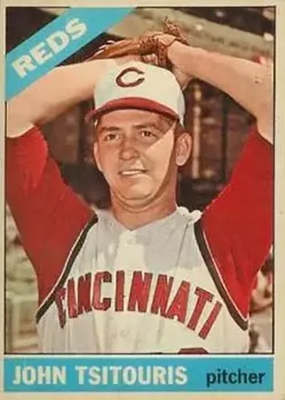 1966 Topps Venezuelan #12 - John Tsitouris - Cincinnati Reds 1966 Topps Venezuelan #12 - John Tsitouris - Cincinnati Reds