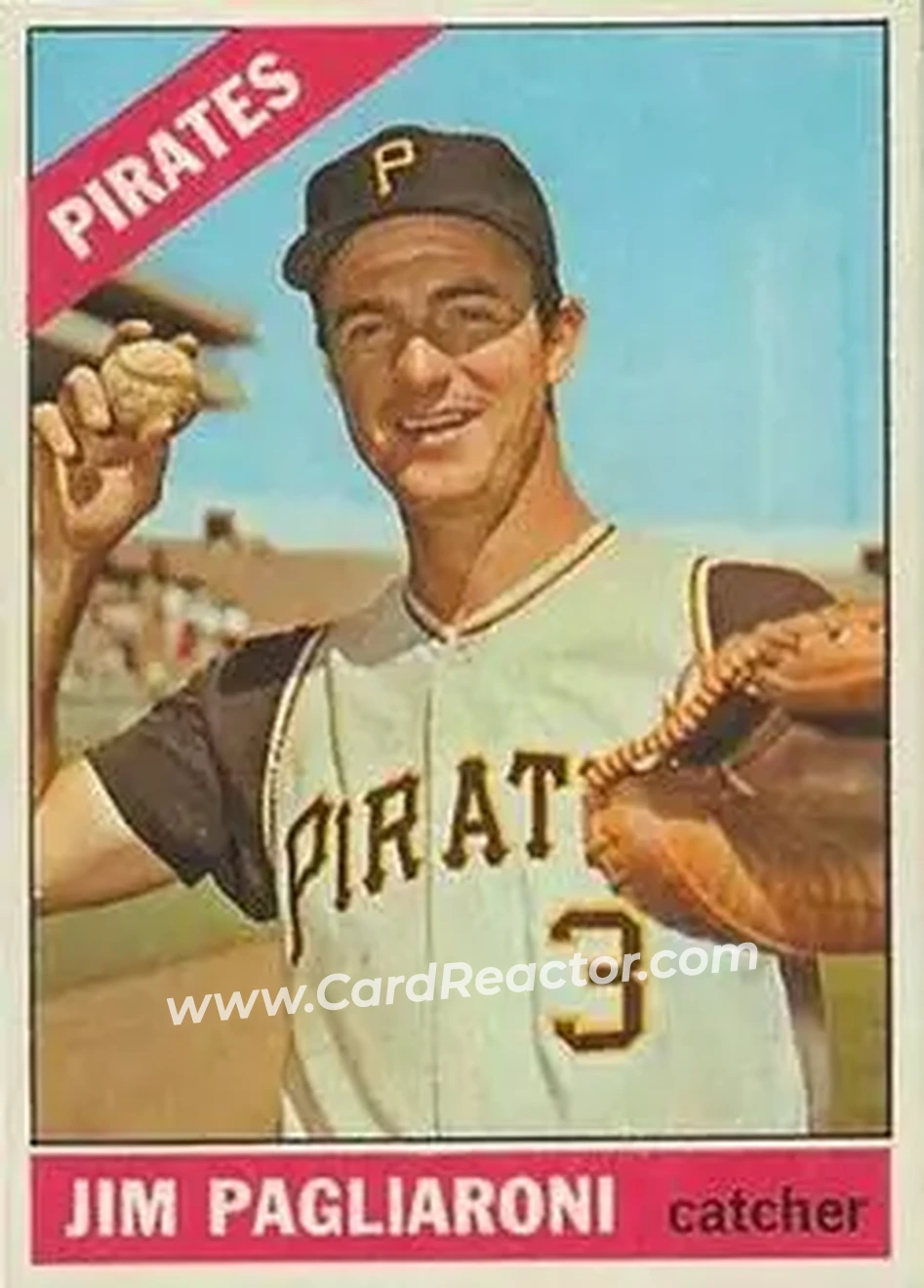 1966 Topps Venezuelan #33 - Jim Pagliaroni - Pittsburgh Pirates - Front