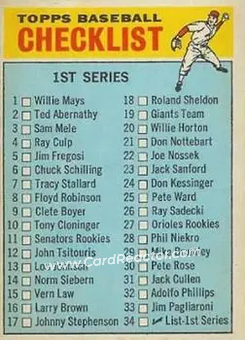 1966 Topps Venezuelan #34 - Checklist 1 CL - Front 1966 Topps Venezuelan #34 - Checklist 1 CL - Front