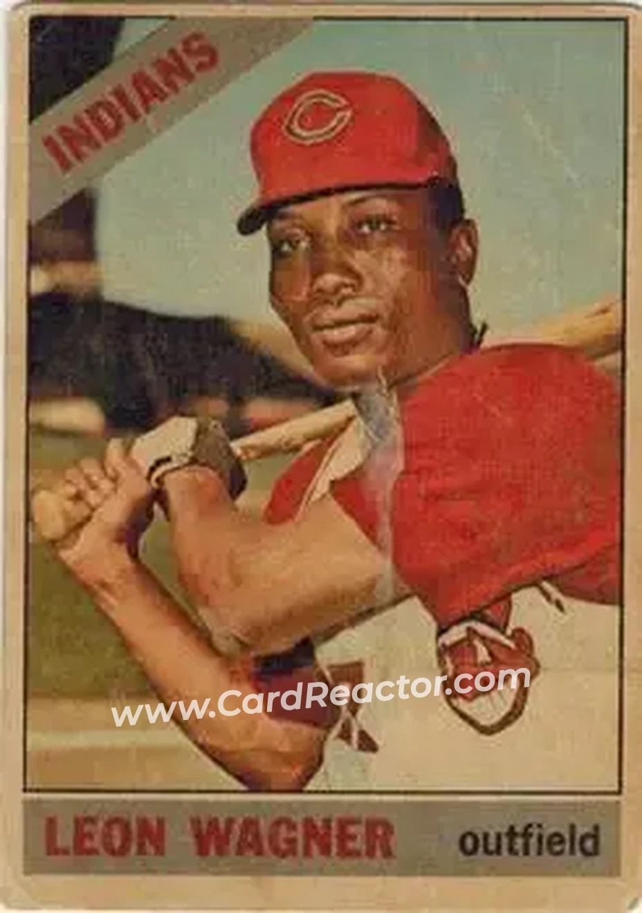 1966 Topps Venezuelan #65 - Leon Wagner - Cleveland Indians - Front