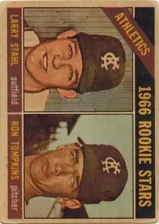 1966 Topps Venezuelan #107 - Athletics 1966 Rookie Stars (Larry Stahl - Ron Tompkins) RS - Kansas City Athletics - Kansas City Athletics