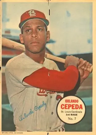 1968 O-Pee-Chee - All-Star Pin-Ups #7 - Orlando Cepeda - St. Louis Cardinals