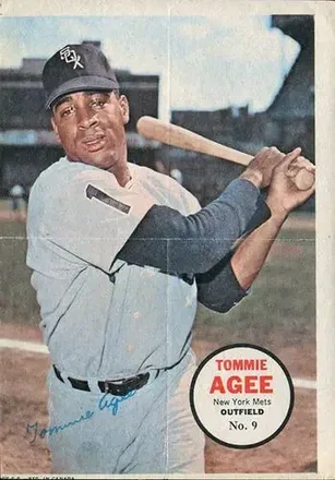 1968 O-Pee-Chee - All-Star Pin-Ups #9 - Tommie Agee - New York Mets