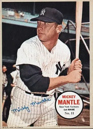 1968 O-Pee-Chee - All-Star Pin-Ups #11 - Mickey Mantle - New York Yankees