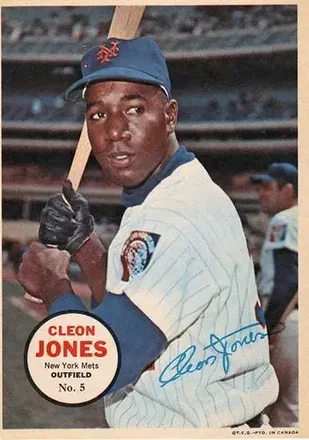 1968 O-Pee-Chee - All-Star Pin-Ups #5 - Cleon Jones - New York Mets