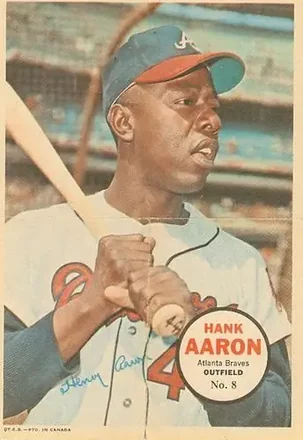 1968 O-Pee-Chee - All-Star Pin-Ups #8 - Hank Aaron - Atlanta Braves
