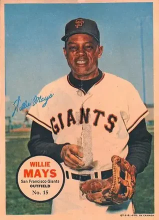 1968 O-Pee-Chee - All-Star Pin-Ups #15 - Willie Mays - San Francisco Giants