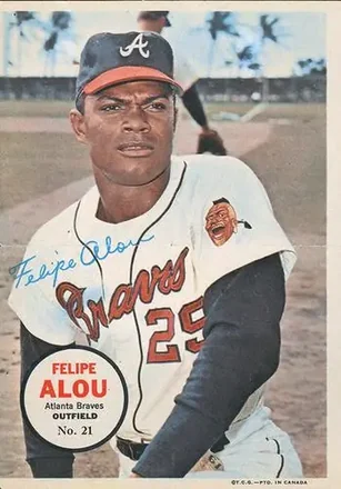 1968 O-Pee-Chee - All-Star Pin-Ups #21 - Felipe Alou - Atlanta Braves