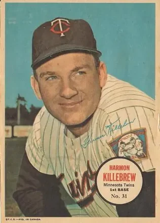 1968 O-Pee-Chee - All-Star Pin-Ups #31 - Harmon Killebrew - Minnesota Twins