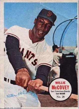 1968 O-Pee-Chee - All-Star Pin-Ups #28 - Willie McCovey - San Francisco Giants