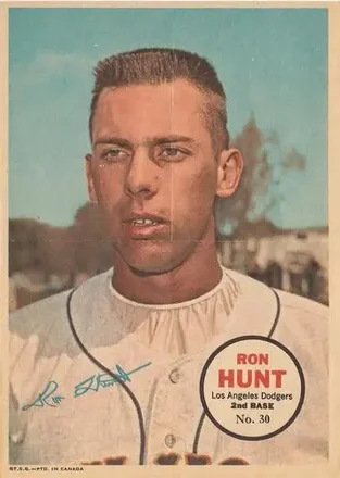 1968 O-Pee-Chee - All-Star Pin-Ups #30 - Ron Hunt - Los Angeles Dodgers