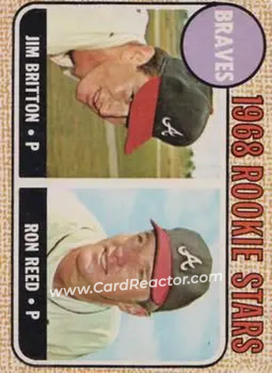 1968 O-Pee-Chee #76 - Braves 1968 Rookie Stars (Jim Britton - Ron Reed) RS, RC - Atlanta Braves - Atlanta Braves - Front