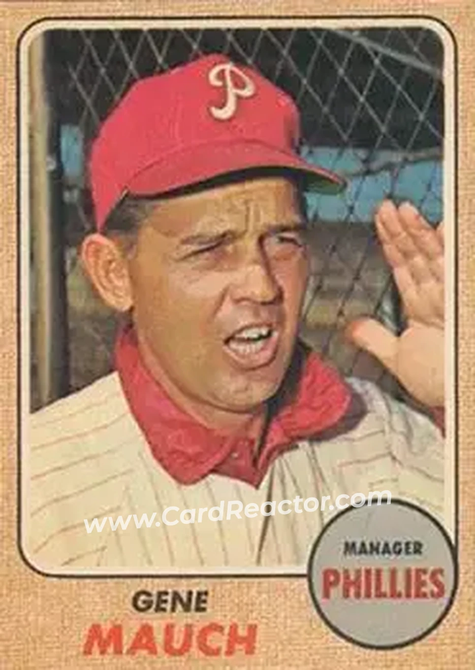 1968 Topps Venezuelan #122 - Gene Mauch - Philadelphia Phillies - Front