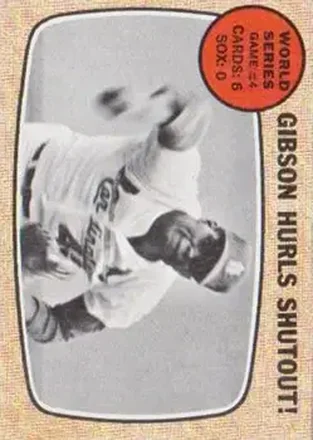 1968 O-Pee-Chee #154 - World Series Game #4 - Gibson Hurls Shutout! WS - St. Louis Cardinals - St. Louis Cardinals