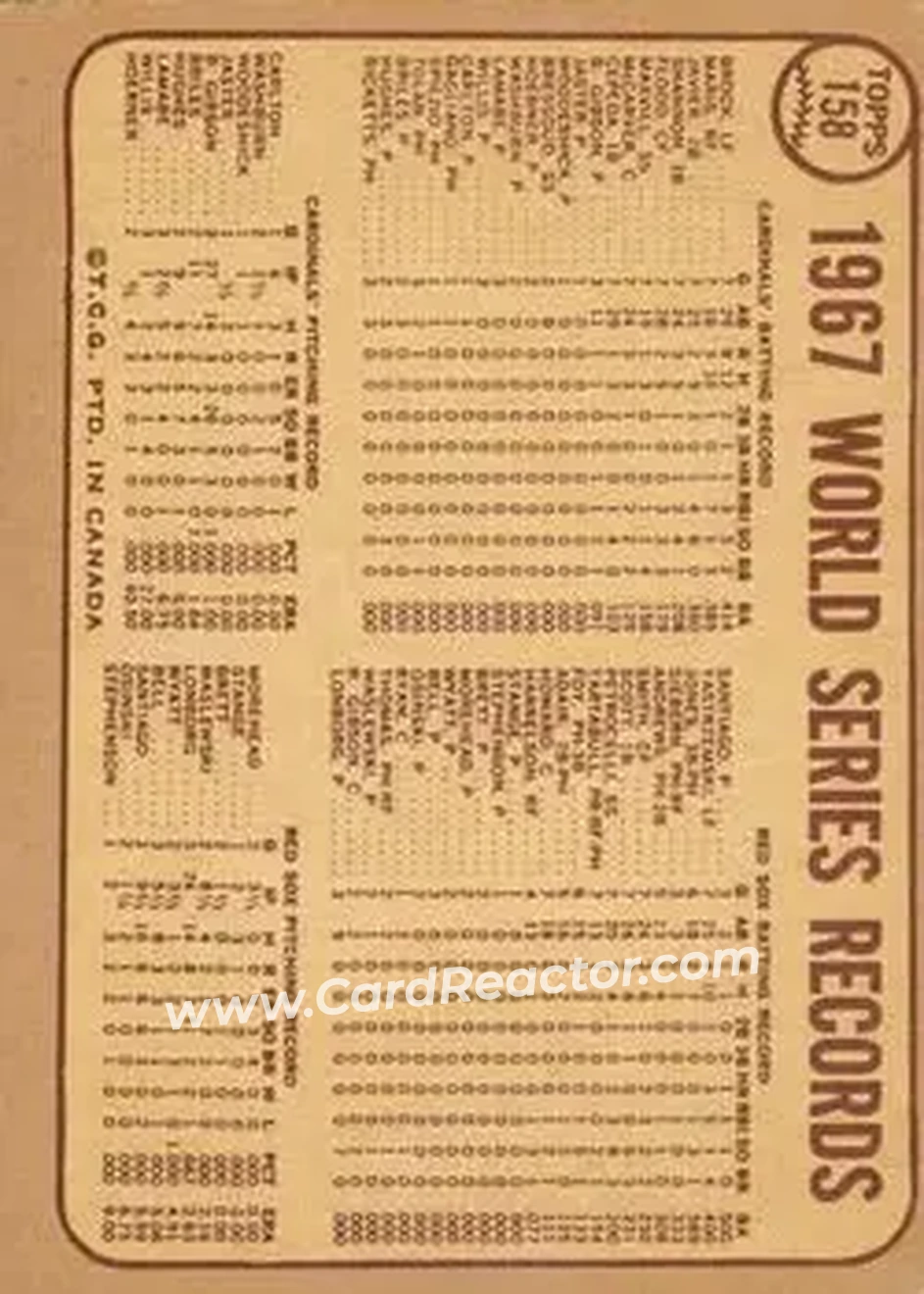 1968 O-Pee-Chee #158 - 1967 World Series - The Cardinals Celebrate! WS - St. Louis Cardinals - St. Louis Cardinals - Back 1968 O-Pee-Chee #158 - 1967 World Series - The Cardinals Celebrate! WS - St. Louis Cardinals - St. Louis Cardinals - Back