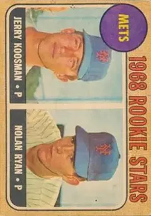 1968 Topps Venezuelan #177 - Mets 1968 Rookie Stars (Jerry Koosman - Nolan Ryan) RS, RC - New York Mets - New York Mets 1968 Topps Venezuelan #177 - Mets 1968 Rookie Stars (Jerry Koosman - Nolan Ryan) RS, RC - New York Mets - New York Mets
