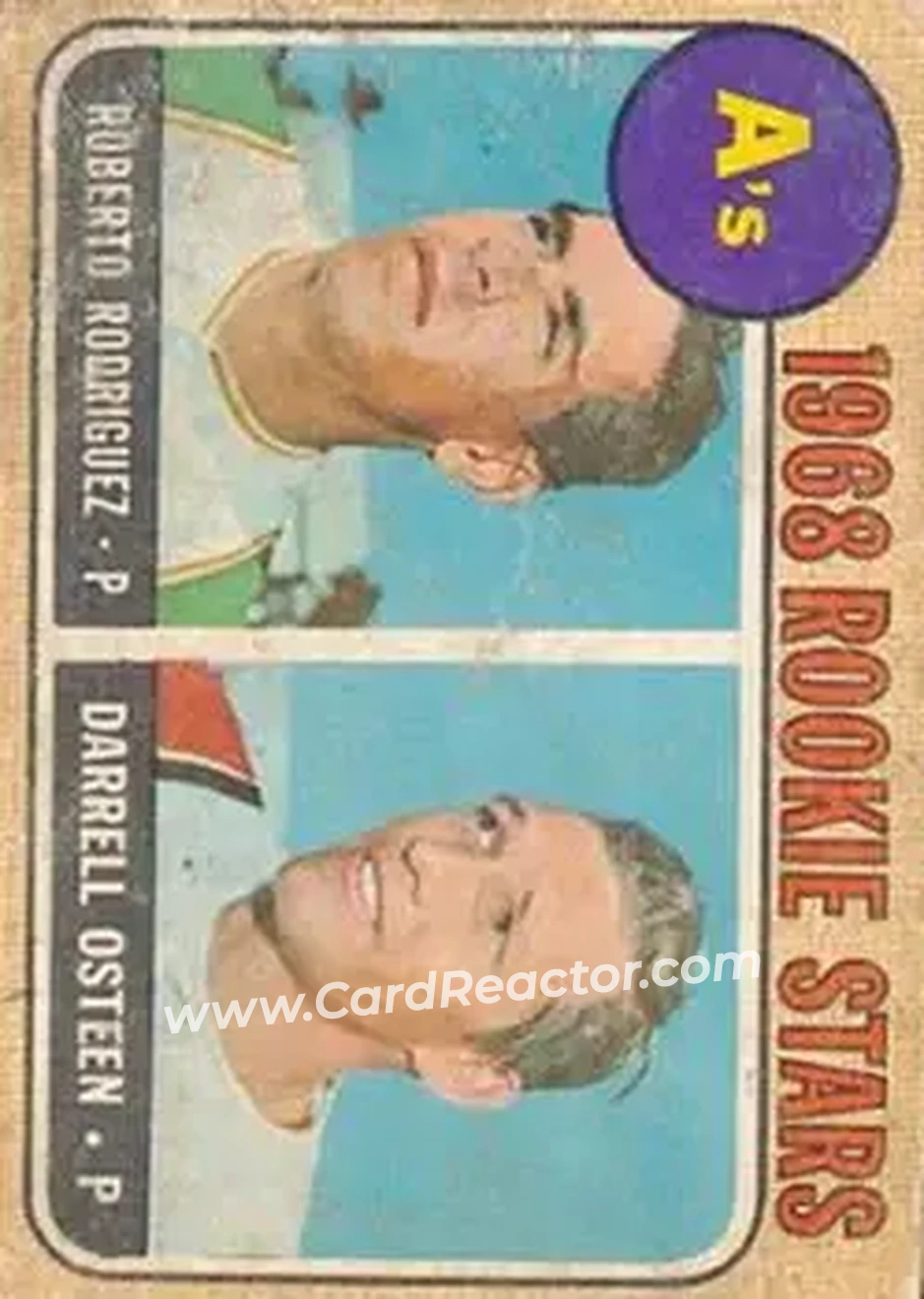 1968 Topps Venezuelan #199 - A's 1968 Rookie Stars (Roberto Rodriguez - Darrell Osteen) RS, RC - Oakland Athletics - Oakland Athletics - Front