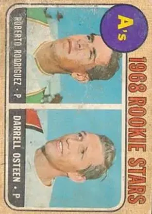 1968 Topps Venezuelan #199 - A's 1968 Rookie Stars (Roberto Rodriguez - Darrell Osteen) RS, RC - Oakland Athletics - Oakland Athletics