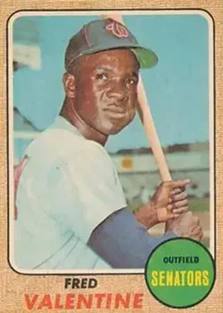 1968 Topps Venezuelan #248 - Fred Valentine - Washington Senators 1968 Topps Venezuelan #248 - Fred Valentine - Washington Senators
