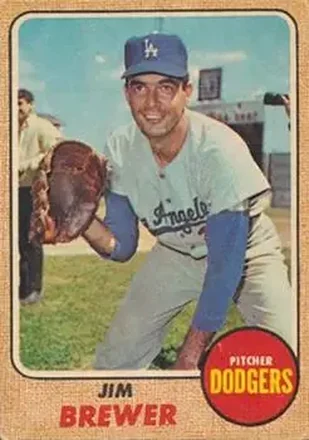 1968 Topps Venezuelan #298 - Jim Brewer - Los Angeles Dodgers