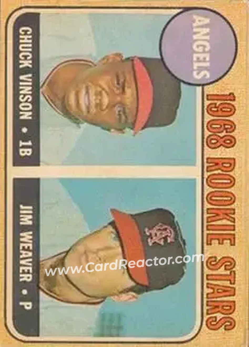 1968 Topps Venezuelan #328 - Angels 1968 Rookie Stars (Chuck Vinson - Jim Weaver) RS, RC - California Angels - California Angels - Front