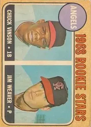 1968 Topps Venezuelan #328 - Angels 1968 Rookie Stars (Chuck Vinson - Jim Weaver) RS, RC - California Angels - California Angels 1968 Topps Venezuelan #328 - Angels 1968 Rookie Stars (Chuck Vinson - Jim Weaver) RS, RC - California Angels - California Angels