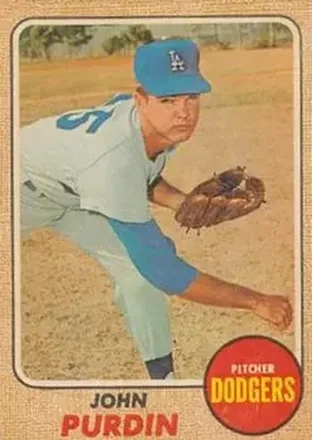 1968 Topps Venezuelan #336 - John Purdin - Los Angeles Dodgers