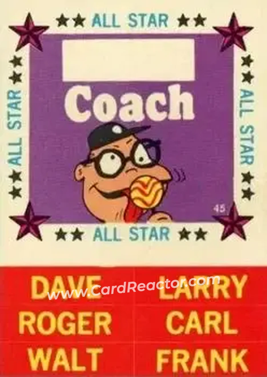 1960 Fleer Baseball Greats - All-Star Stickers #45 - Coach - Front 1960 Fleer Baseball Greats - All-Star Stickers #45 - Coach - Front