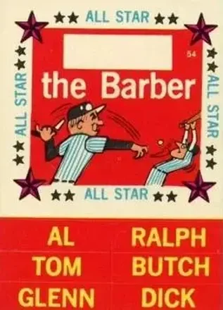 1960 Fleer Baseball Greats - All-Star Stickers #54 - The Barber