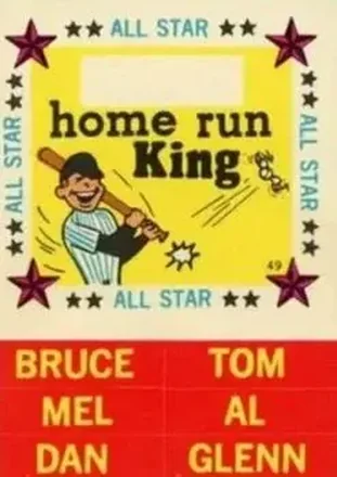 1960 Fleer Baseball Greats - All-Star Stickers #49 - Home Run King