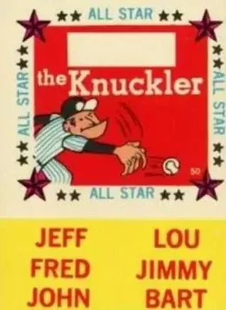 1960 Fleer Baseball Greats - All-Star Stickers #50 - The Knuckler