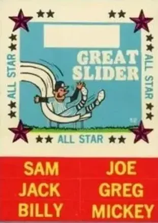 1960 Fleer Baseball Greats - All-Star Stickers #52 - Great Slider