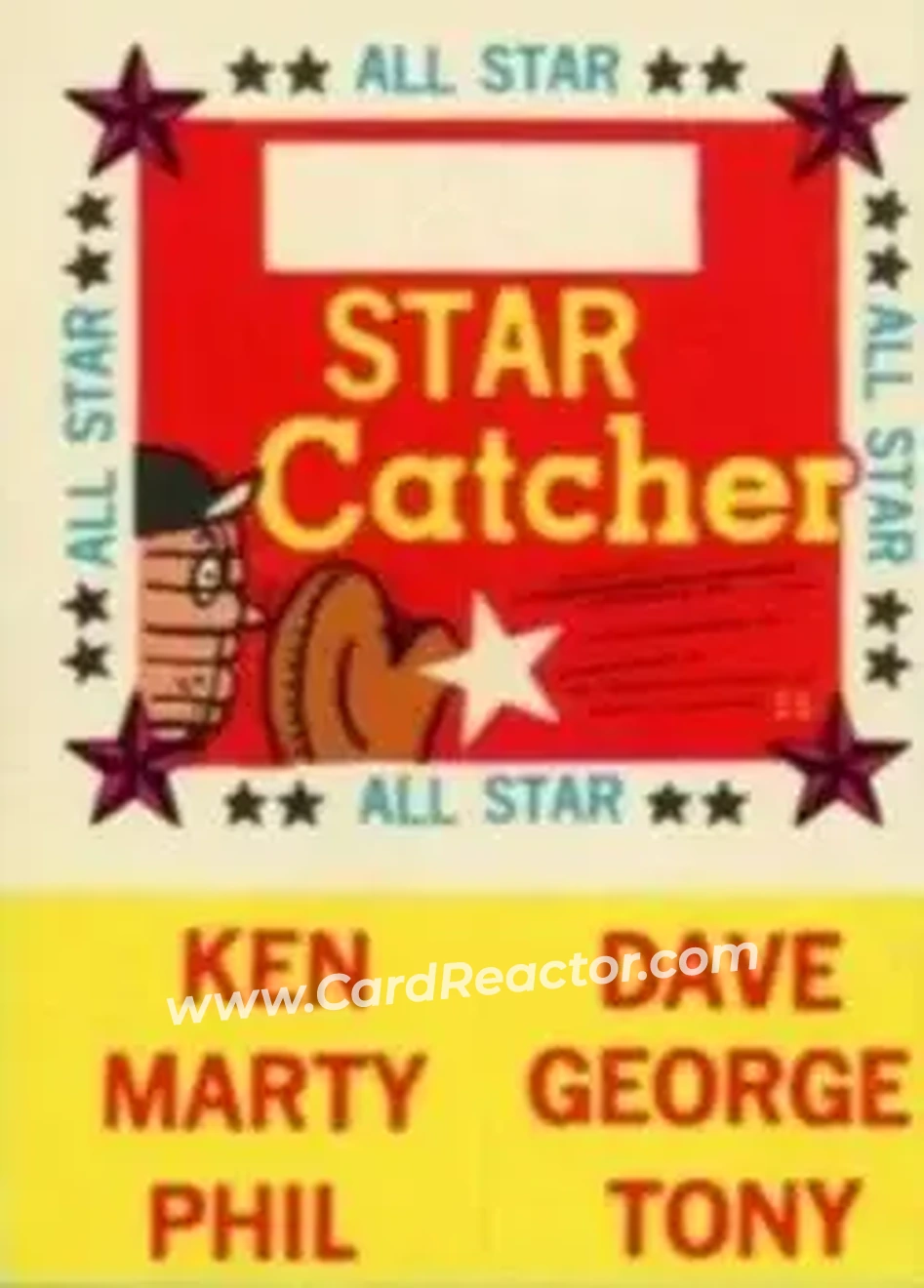 1960 Fleer Baseball Greats - All-Star Stickers #55 - Star Catcher - Front 1960 Fleer Baseball Greats - All-Star Stickers #55 - Star Catcher - Front