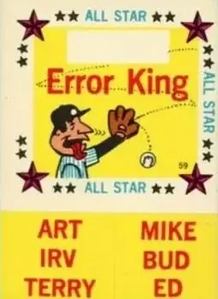 1960 Fleer Baseball Greats #59 All-Star Stickers Error King