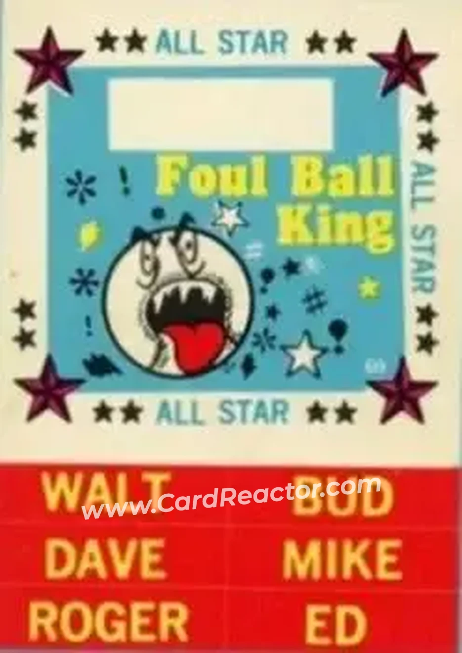1960 Fleer Baseball Greats - All-Star Stickers #60 - Foul Ball King - Front