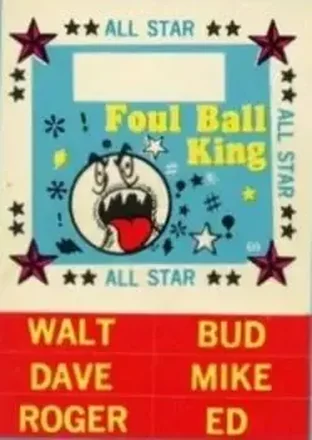 1960 Fleer Baseball Greats #60 All-Star Stickers Foul Ball King