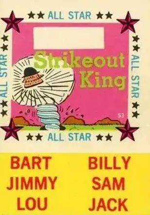 1960 Fleer Baseball Greats #53 All-Star Stickers Strikeout King