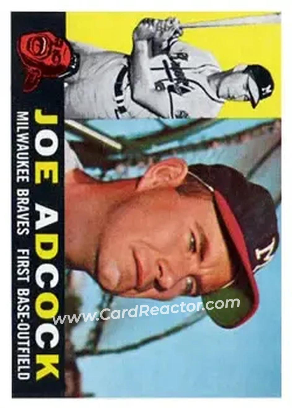 1960 Topps #3 - Joe Adcock - Milwaukee Braves - Front 1960 Topps #3 - Joe Adcock - Milwaukee Braves - Front