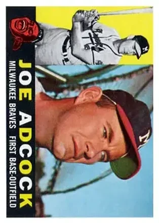 1960 Topps #3 - Joe Adcock - Milwaukee Braves