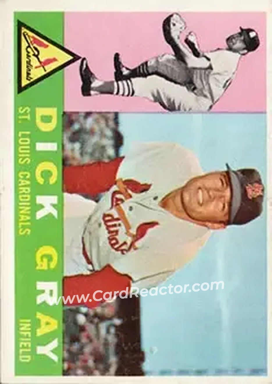 1960 Topps #24 - Dick Gray - St. Louis Cardinals - Front 1960 Topps #24 - Dick Gray - St. Louis Cardinals - Front