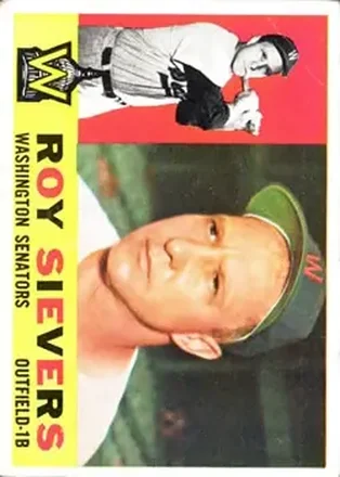 1960 Topps #25 - Roy Sievers - Washington Senators 1960 Topps #25 - Roy Sievers - Washington Senators