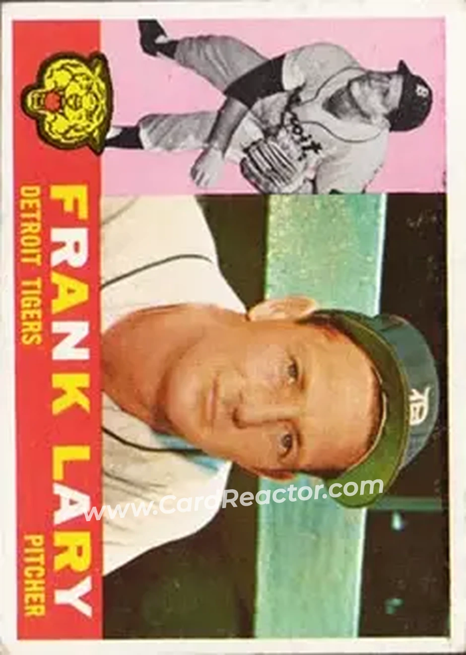 1960 Topps #85 - Frank Lary - Detroit Tigers - Front 1960 Topps #85 - Frank Lary - Detroit Tigers - Front