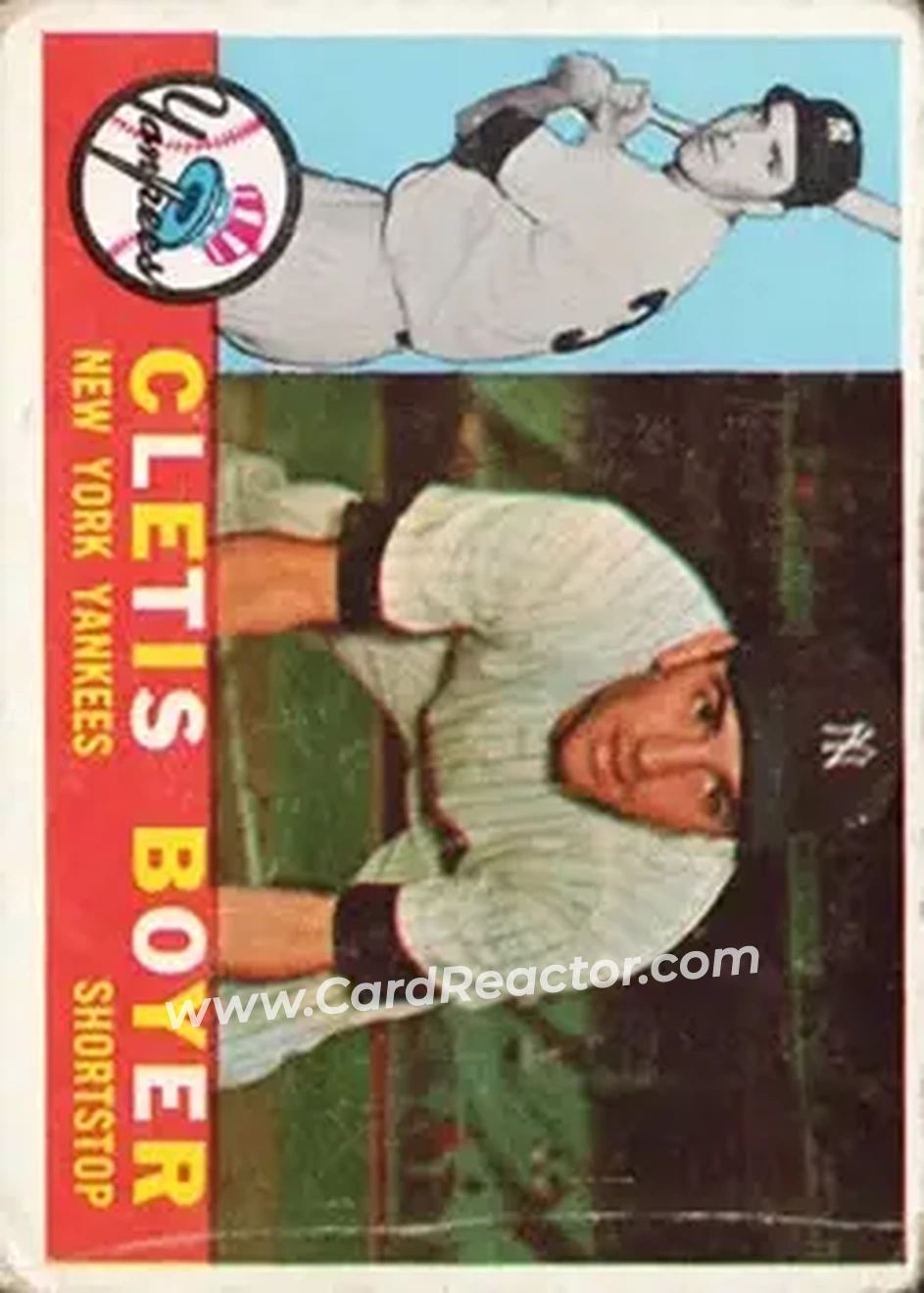 1960 Topps #109 - Cletis Boyer - New York Yankees - Front 1960 Topps #109 - Cletis Boyer - New York Yankees - Front